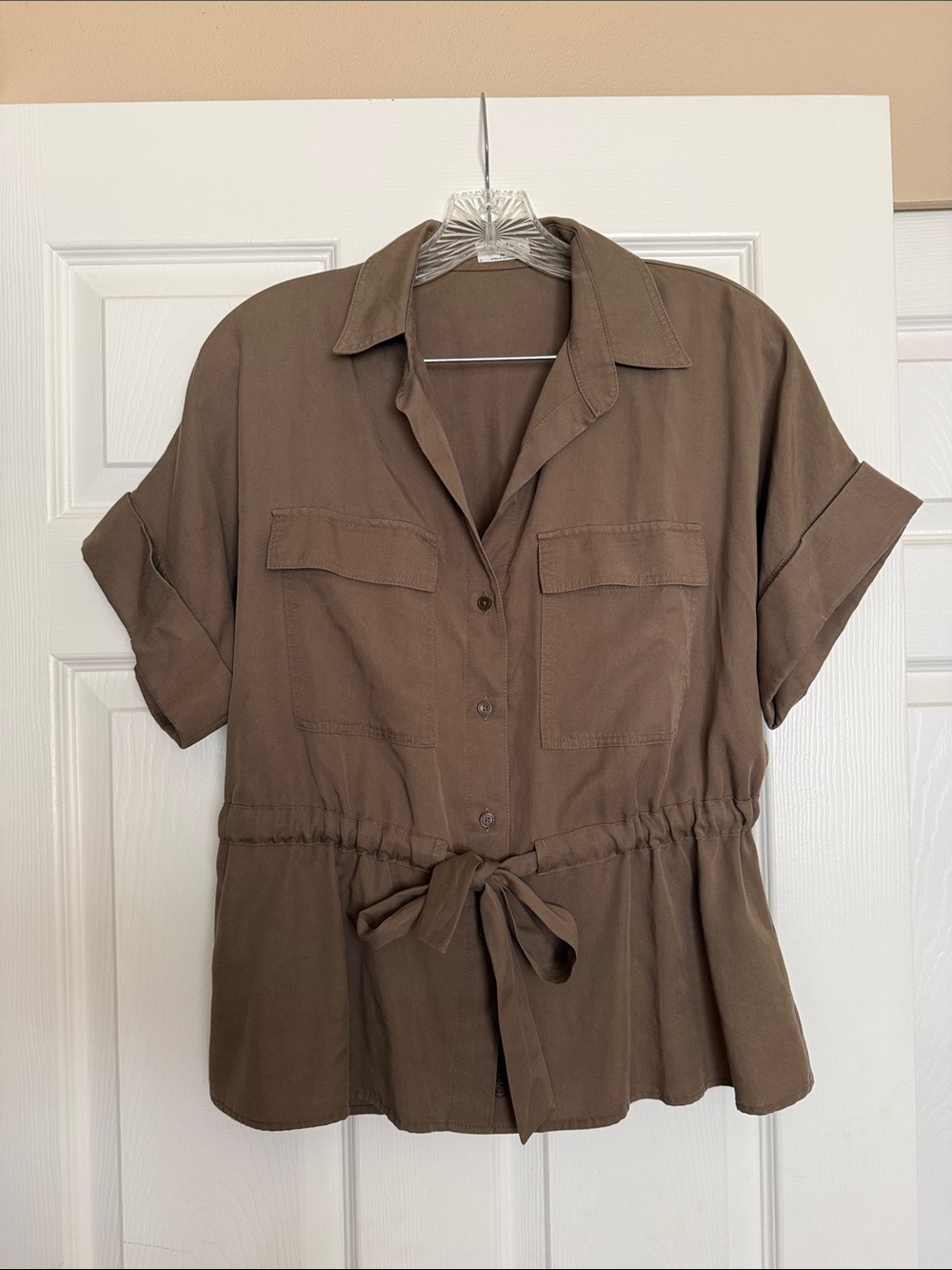 Aritzia Babaton Folio Brown Garner Shirt XS